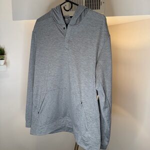 Mens VRST Gray Pullover Button Up Hooded Sweatshirt